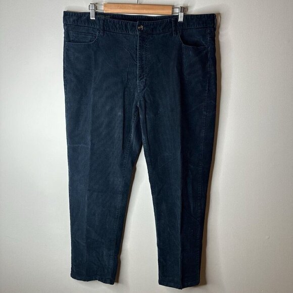 Orvis Corduroy Pants Mens 42Wx30L Navy 5 Pocket Classic Straight Leg Trousers - Picture 1 of 12